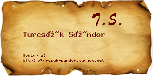 Turcsák Sándor névjegykártya